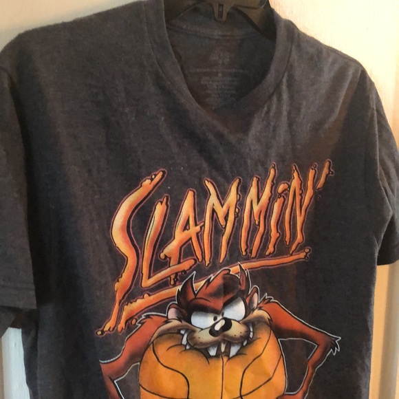 COPY - Space Jam Slammin Taz Shirt Med Gray Size Medium - Picture 4 of 7